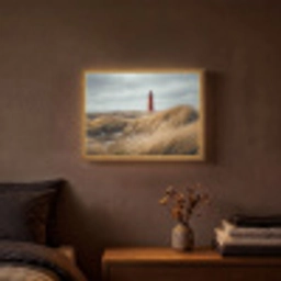 Duinen - Vuurtoren - Rood - Lucht Light Box met batterij (Wandlamp) middel -sfeer4