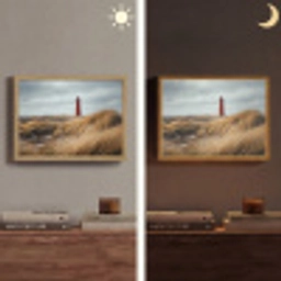 Duinen - Vuurtoren - Rood - Lucht Light Box met batterij (Wandlamp) middel -sfeer3