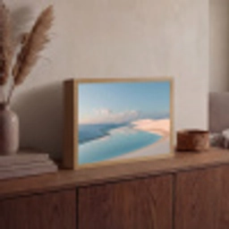 Duinen - Waterplas - Oneindige rust Light Box met batterij (Wandlamp) middel -sfeer2