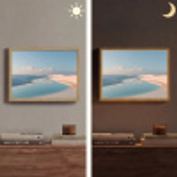 Duinen - Waterplas - Oneindige rust Light Box met batterij (Wandlamp) middel -sfeer3