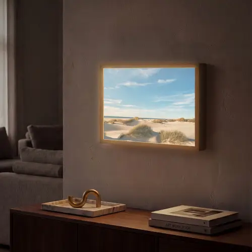 Duinen - Zomer - Landschap - Zee - Strand Light Box met batterij (Wandlamp) middel -sfeer1