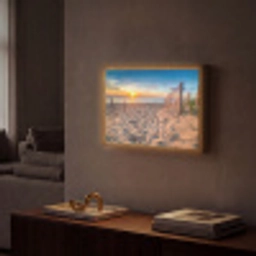 Duinen - Zonsondergang - Strand - Zee - Horizon Light Box met batterij (Wandlamp) middel -sfeer1