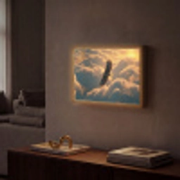 Adelaar - Wolken - Zon Light Box met batterij (Wandlamp) middel -sfeer1