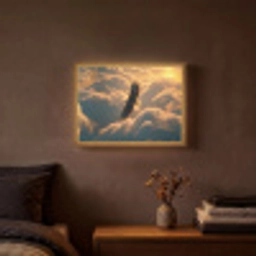 Adelaar - Wolken - Zon Light Box met batterij (Wandlamp) middel -sfeer4
