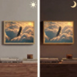 Adelaar - Wolken - Zon Light Box met batterij (Wandlamp) middel -sfeer3
