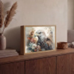 Arend - Adelaar - Vogel - Bloemen - Natuur Light Box met batterij (Wandlamp) middel -sfeer2