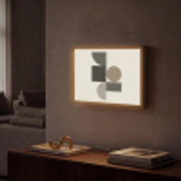Aardetinten - Abstracte compositie - Eenvoudige vormen Light Box met batterij (Wandlamp) middel -sfeer1
