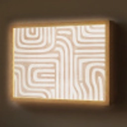 Aardetinten - Labyrintpatroon Light Box met batterij (Wandlamp) middel -z3d_website