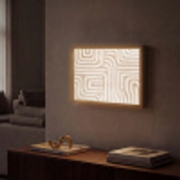 Aardetinten - Labyrintpatroon Light Box met batterij (Wandlamp) middel -sfeer1