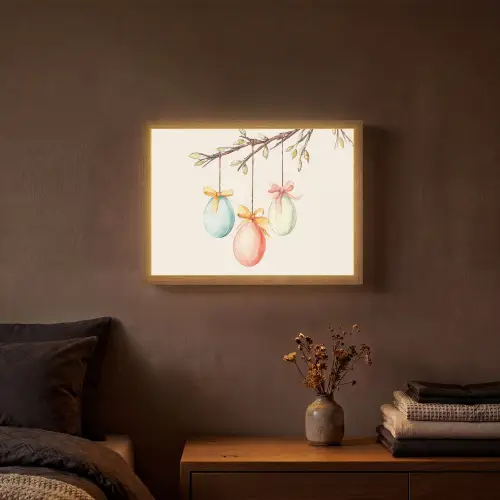 Paastak - Strikje - Eieren Light Box met batterij (Wandlamp) middel -sfeer4