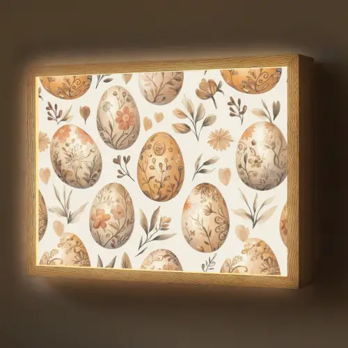Paaseieren - Bruin - Bloemen Light Box met batterij (Wandlamp) middel -z3d_website