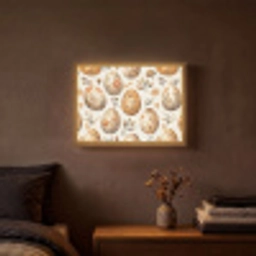 Paaseieren - Bruin - Bloemen Light Box met batterij (Wandlamp) middel -sfeer4