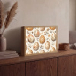 Paaseieren - Bruin - Bloemen Light Box met batterij (Wandlamp) middel -sfeer2