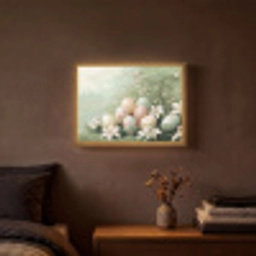 Paaseieren - Pasteltinten - Bloemen Light Box met batterij (Wandlamp) middel -sfeer4