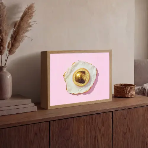 Ei - Disco - Ontbijt - Glitter Light Box met batterij (Wandlamp) middel -sfeer2