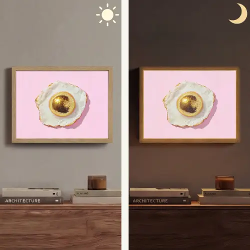 Ei - Disco - Ontbijt - Glitter Light Box met batterij (Wandlamp) middel -sfeer3