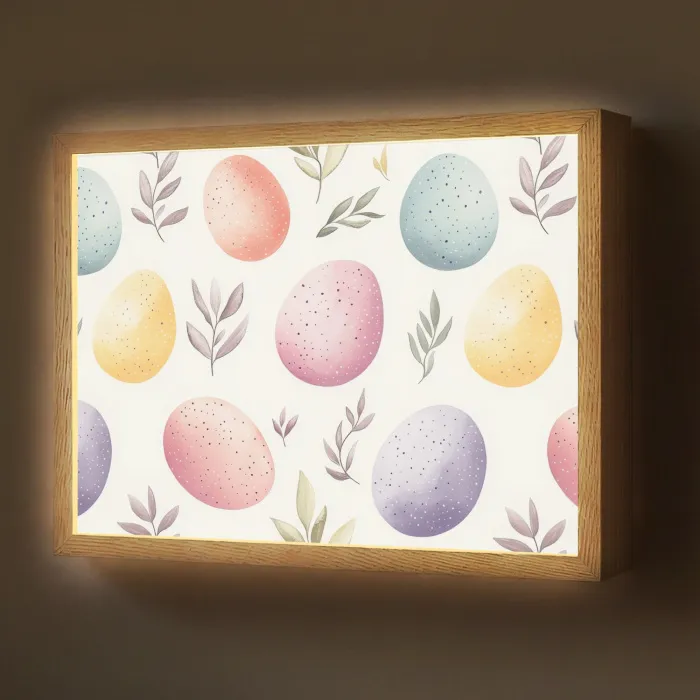 Eieren - Kleurrijk - Patroon Light Box met batterij (Wandlamp) middel -z3d_website