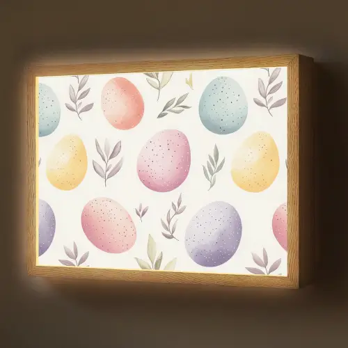 Eieren - Kleurrijk - Patroon Light Box met batterij (Wandlamp) middel -z3d_website