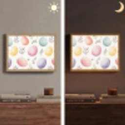 Eieren - Kleurrijk - Patroon Light Box met batterij (Wandlamp) middel -sfeer3