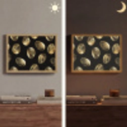 Eieren - Goud - Patroon Light Box met batterij (Wandlamp) middel -sfeer3