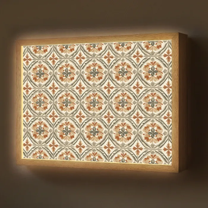 Elegant - Antiek - Kleurrijk Light Box met batterij (Wandlamp) middel 907 -z3d_website