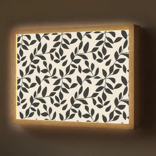 Elegant - Patroon - Zwart - Beige Light Box met batterij (Wandlamp) middel 907 -z3d_website