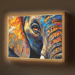 Olifant - Kunst - Dieren Light Box met batterij (Wandlamp) middel -z3d_website