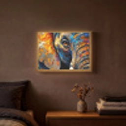 Olifant - Kunst - Dieren Light Box met batterij (Wandlamp) middel -sfeer4