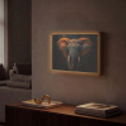 Olifant - Oranje - Oren Light Box met batterij (Wandlamp) middel -sfeer1