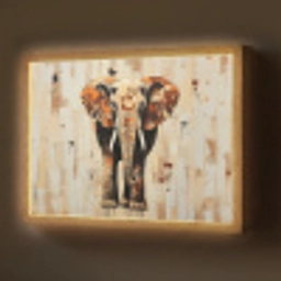 Olifant - Slurf - Mozaïek - Abstract Light Box met batterij (Wandlamp) middel -z3d_website