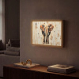 Olifant - Slurf - Mozaïek - Abstract Light Box met batterij (Wandlamp) middel -sfeer1