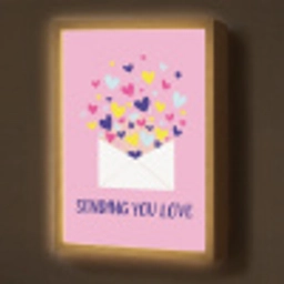 Envelop - Love - Hartjes - Valentijn Light Box met batterij (Wandlamp) middel -z3d_website