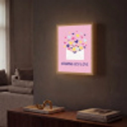 Envelop - Love - Hartjes - Valentijn Light Box met batterij (Wandlamp) middel -sfeer1