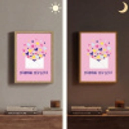 Envelop - Love - Hartjes - Valentijn Light Box met batterij (Wandlamp) middel -sfeer3