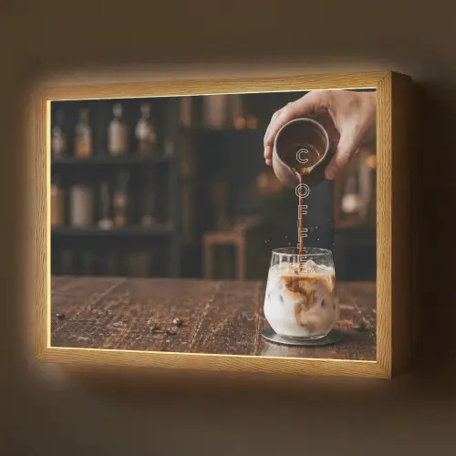 Espresso - Melk - Café Light Box met batterij (Wandlamp) middel -z3d_website