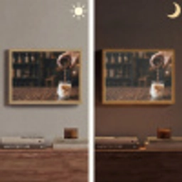 Espresso - Melk - Café Light Box met batterij (Wandlamp) middel -sfeer3