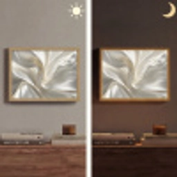 Stof - Plooien - Goud Light Box met batterij (Wandlamp) middel -sfeer3