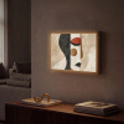Gezicht - Abstract - Kunst - Vormen Light Box met batterij (Wandlamp) middel -sfeer1