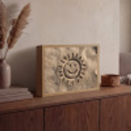 Gezichtje - Zon - Zand - Getekend Light Box met batterij (Wandlamp) middel -sfeer2