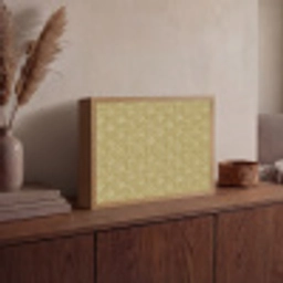 Waaier - Geometrisch - Groen Light Box met batterij (Wandlamp) middel 907 -sfeer2