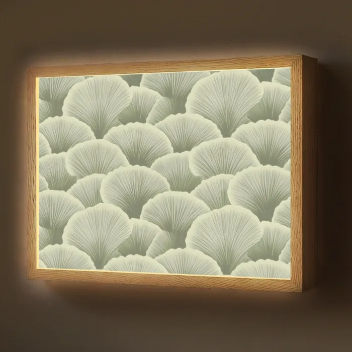 Waaier - Blad - Groen Light Box met batterij (Wandlamp) middel 907 -z3d_website