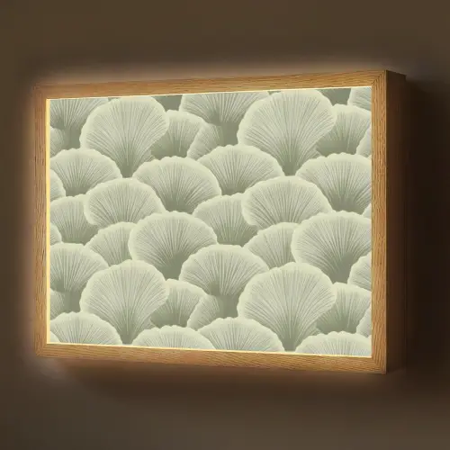 Waaier - Blad - Groen Light Box met batterij (Wandlamp) middel 907 -z3d_website