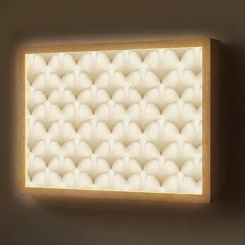 Waaier - Motief - Goud Light Box met batterij (Wandlamp) middel 907 -z3d_website