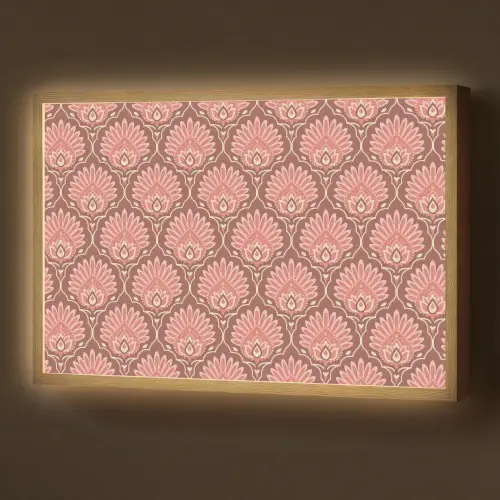 Waaiermotief - Patroon - Roze Light Box met batterij (Wandlamp) middel -z3d_website