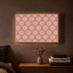 Waaiermotief - Patroon - Roze Light Box met batterij (Wandlamp) middel -sfeer4