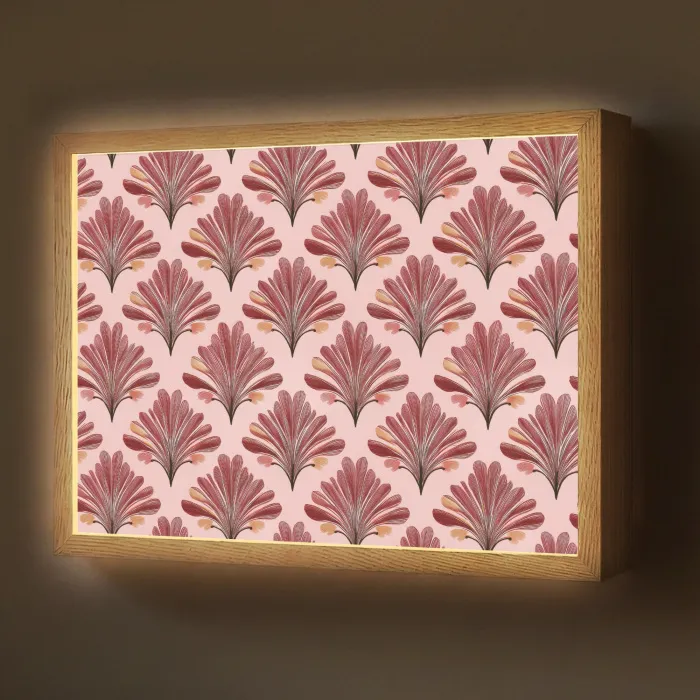 Waaier - Roze - Rood Light Box met batterij (Wandlamp) middel 907 -z3d_website