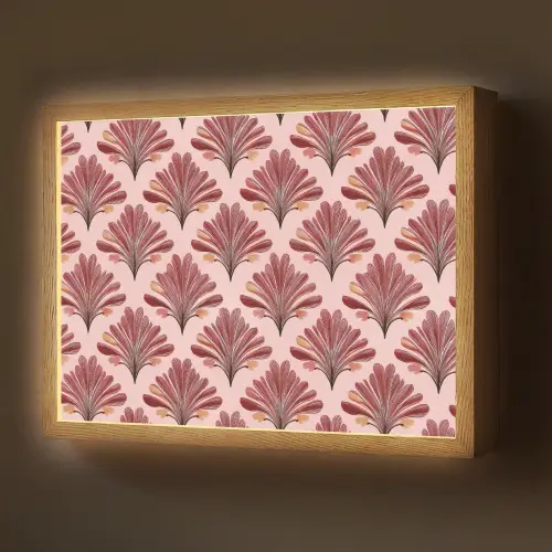 Waaier - Roze - Rood Light Box met batterij (Wandlamp) middel 907 -z3d_website