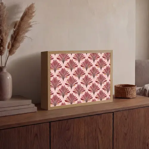 Waaier - Roze - Rood Light Box met batterij (Wandlamp) middel 907 -sfeer2