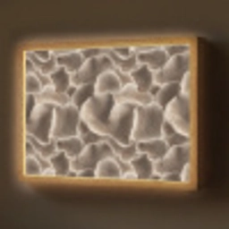 Waaiervorm - Beige - Vezel textuur Light Box met batterij (Wandlamp) middel 907 -z3d_website