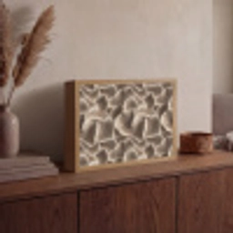 Waaiervorm - Beige - Vezel textuur Light Box met batterij (Wandlamp) middel 907 -sfeer2